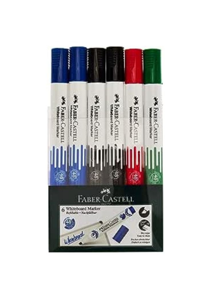 FABER-CASTELL  markers متعددة الألوان برأس إزميل 6 قطع - Image 1
