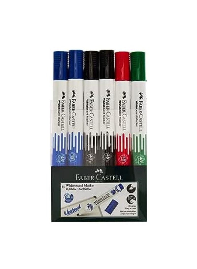 FABER-CASTELL  markers متعددة الألوان برأس إزميل 6 قطع - Image 2
