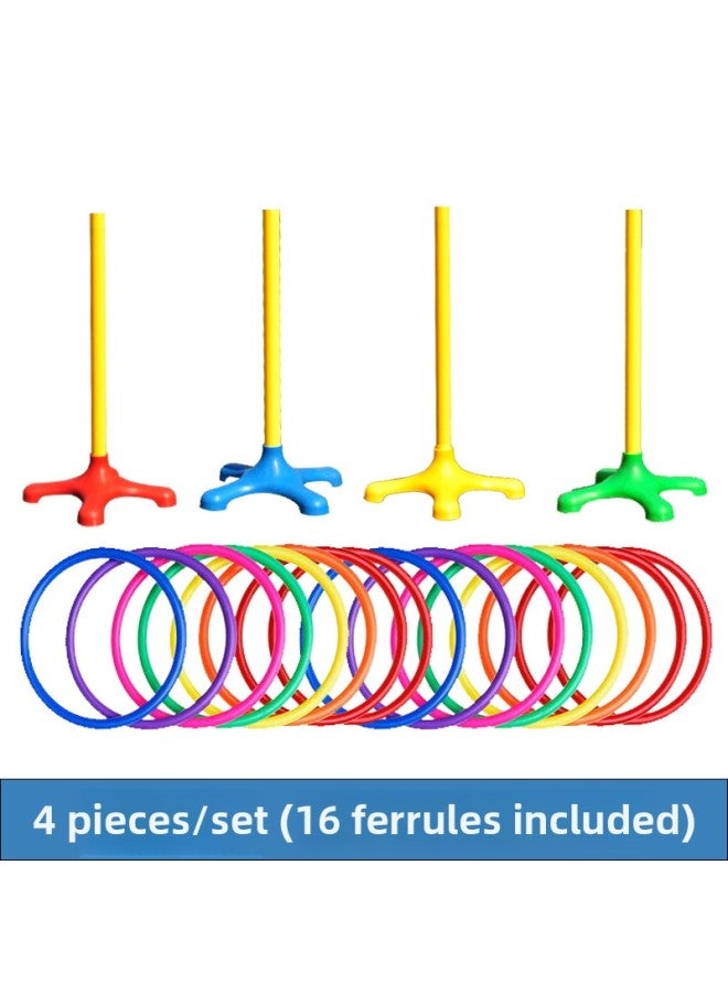 Kindergarten Outdoor Sports Equipment Children's Outdoor Sports Equipment Ring Toys Stacking Loop Ring-Color:4 Loops For 16 Loops  - Image 1