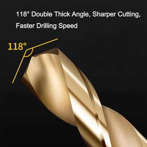 NACX 14mm Reduced Shank Cobalt Drill Bit, HSS 6542 High-Speed Steel Twist Drill Bits with 1/2” Shank for Stainless Steel Alloy Metal Plastic Wood - Image 4