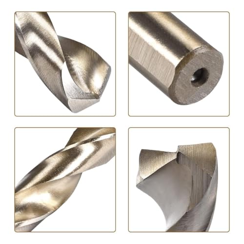NACX 14mm Reduced Shank Cobalt Drill Bit, HSS 6542 High-Speed Steel Twist Drill Bits with 1/2” Shank for Stainless Steel Alloy Metal Plastic Wood - Image 3