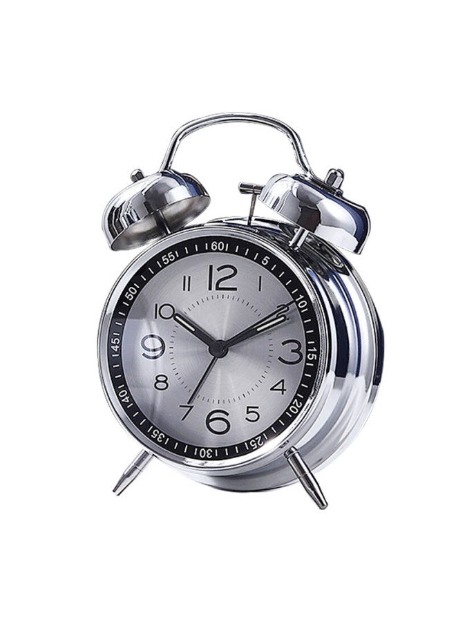 Polaris Polaris Alarm Clock, Creative Design, Hour Display, Night Light, Simple Style, Specially For Student Dormitory, Bedroom Bedside Alarm, K6401 Silver Surface - Image 1