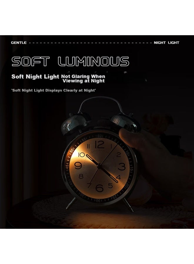 Polaris Polaris Alarm Clock, Creative Design, Hour Display, Night Light, Simple Style, Specially For Student Dormitory, Bedroom Bedside Alarm, K6401 Silver Surface - Image 3