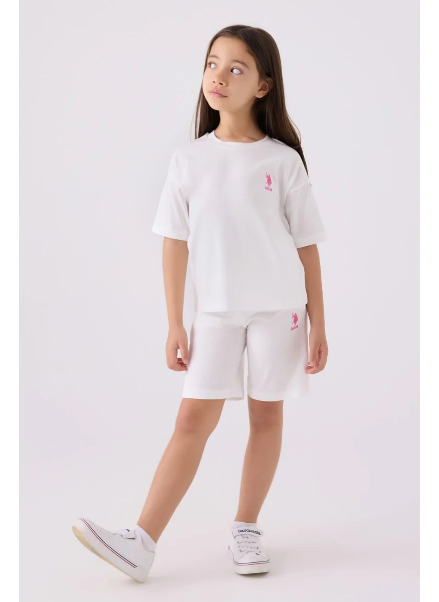 U.S. Polo Assn. Girls' Ecru Bermuda Set