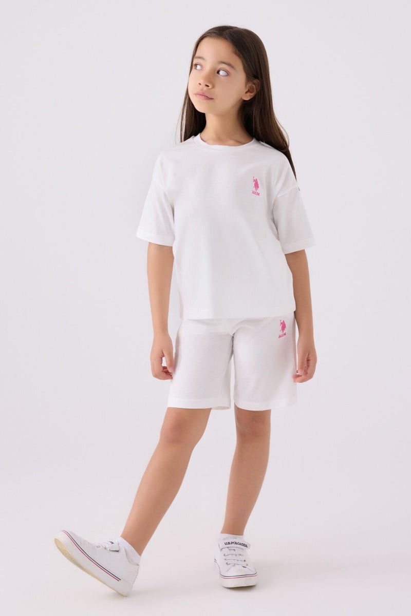U.S. Polo Assn. Girls' Ecru Bermuda Set  - Image 1