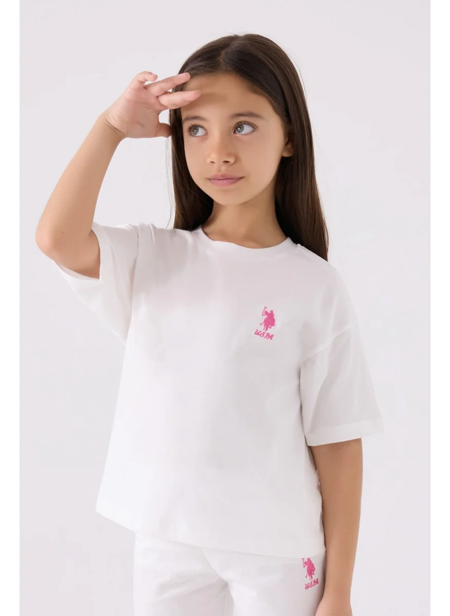U.S. Polo Assn. Girls' Ecru Bermuda Set