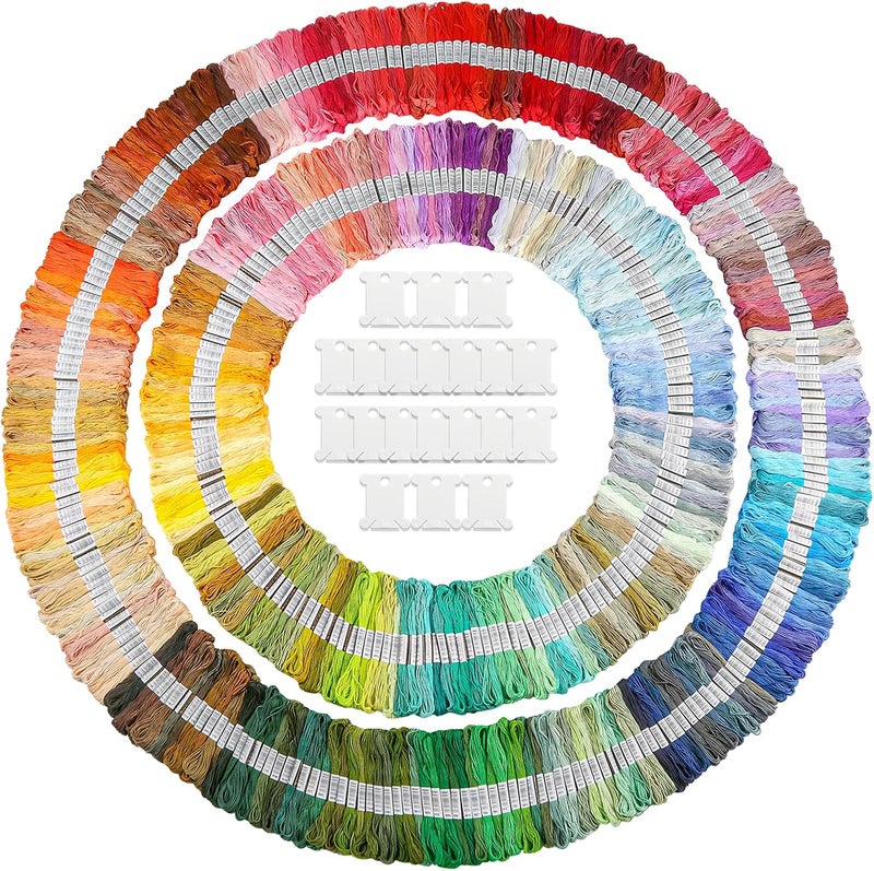 Caydo 447 Color Embroidery Floss, Cross Stitch Threads with 20 Pieces Floss Bobbins for Friendship Bracelets Arts DIY Crafts - Image 1