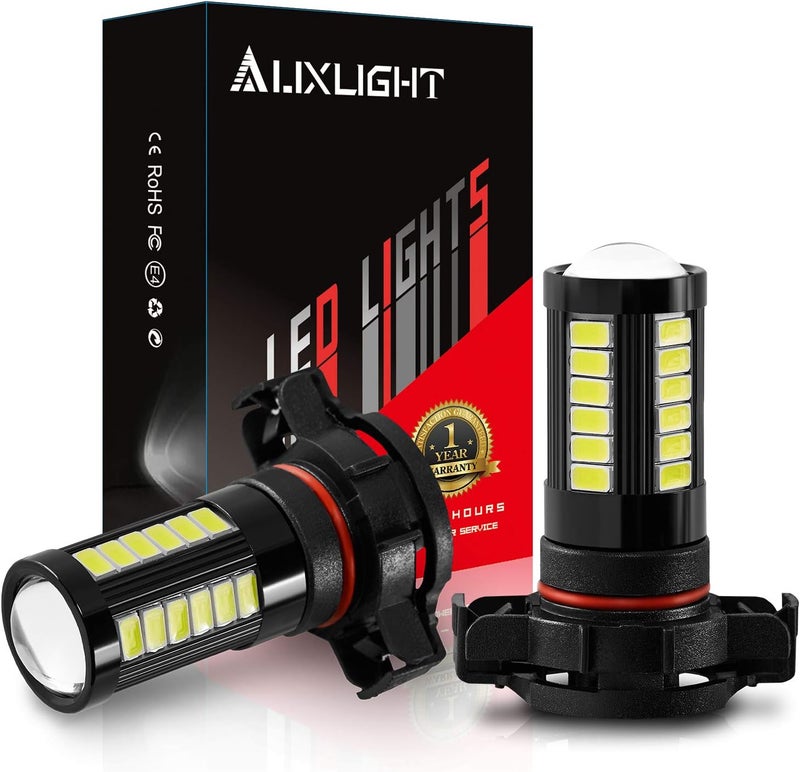 AUXLIGHT 2504 PSX24W 12276 LED Fog Light Bulbs 6000K Xenon White, Super Bright 2800 Lumens 33-SMD Chips LED Daytime Running Lights DRL Bulbs Replacement for Cars, Trucks (Pack of 2) - Image 1