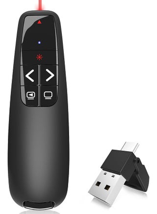 Wireless Presentation Clicker PowerPoint Presenter Remote : USB Type C Clicker with Red Laser Pointer Long Range PPT Control -Power Point Google Slide Advancer for Mac Laptop PC Computer Keynote - pzsku/Z4D2EA3FB7A47E2EB6781Z/45/1759199238/af1afec5-1572-4cbf-87fb-b72ecacac9f7