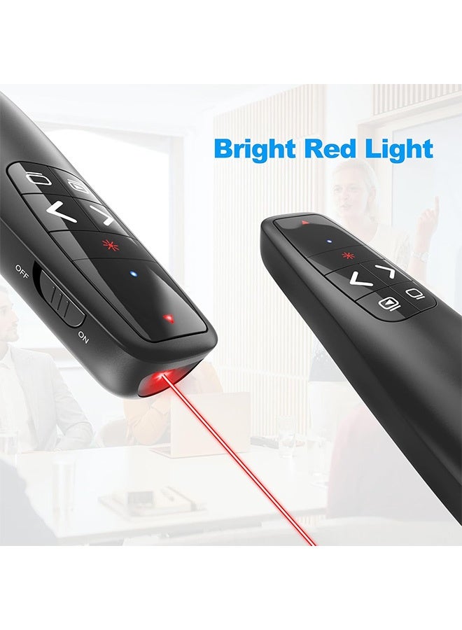 جهاز تحكم عن بعد لاسلكي لعرض PowerPoint: جهاز تحكم عن بعد USB من النوع C مع مؤشر ليزر أحمر للتحكم في PPT بعيد المدى - Power Point Google Slide Advance لأجهزة الكمبيوتر المحمولة وأجهزة الكمبيوتر الشخصية وأجهزة الكمبيوتر الشخصية Keynote - Image 4