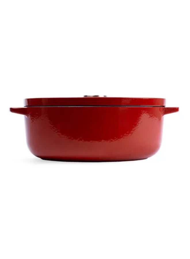 KitchenAid Cast Iron Oval Casserole with Lid Empire Red 30cm CC006063-001 - Image 2