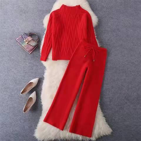 2024 Elegant Knit Tweed Set Women Peacock Blue  - Image 3
