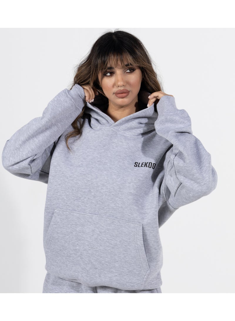 Slekoo Slekoo Oversized Hoodie for Men & Women, Unisex Cotton Fleece Pullover Sweatshirt, Winter 2025 Collection, Casual Streetwear Fashion Sweater  - Image 5