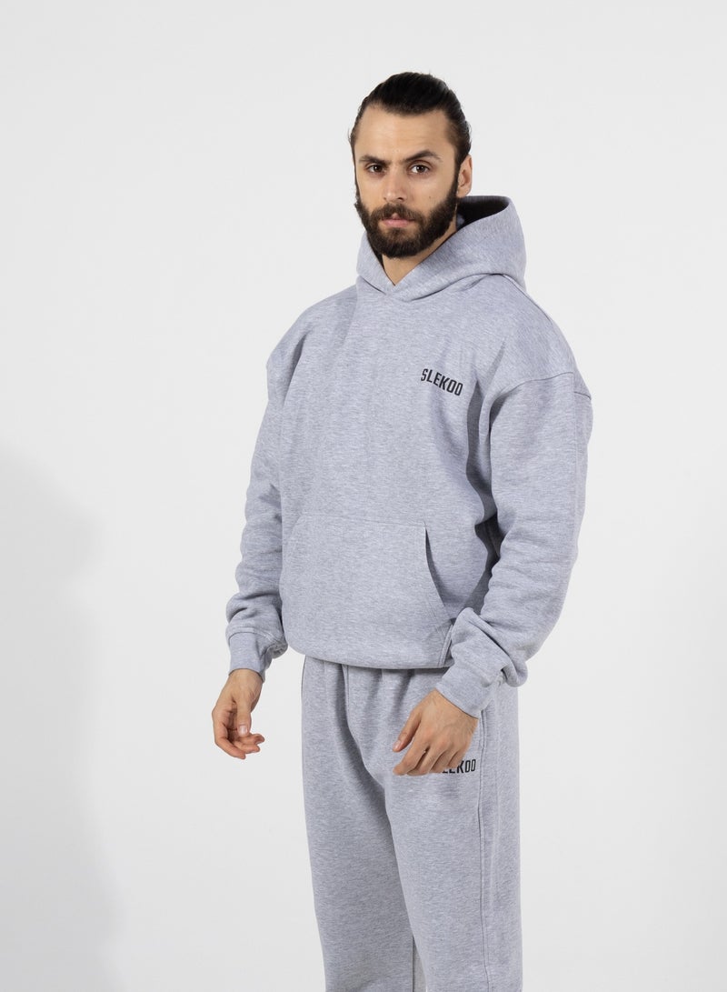 Slekoo Slekoo Oversized Hoodie for Men & Women, Unisex Cotton Fleece Pullover Sweatshirt, Winter 2025 Collection, Casual Streetwear Fashion Sweater  - Image 4