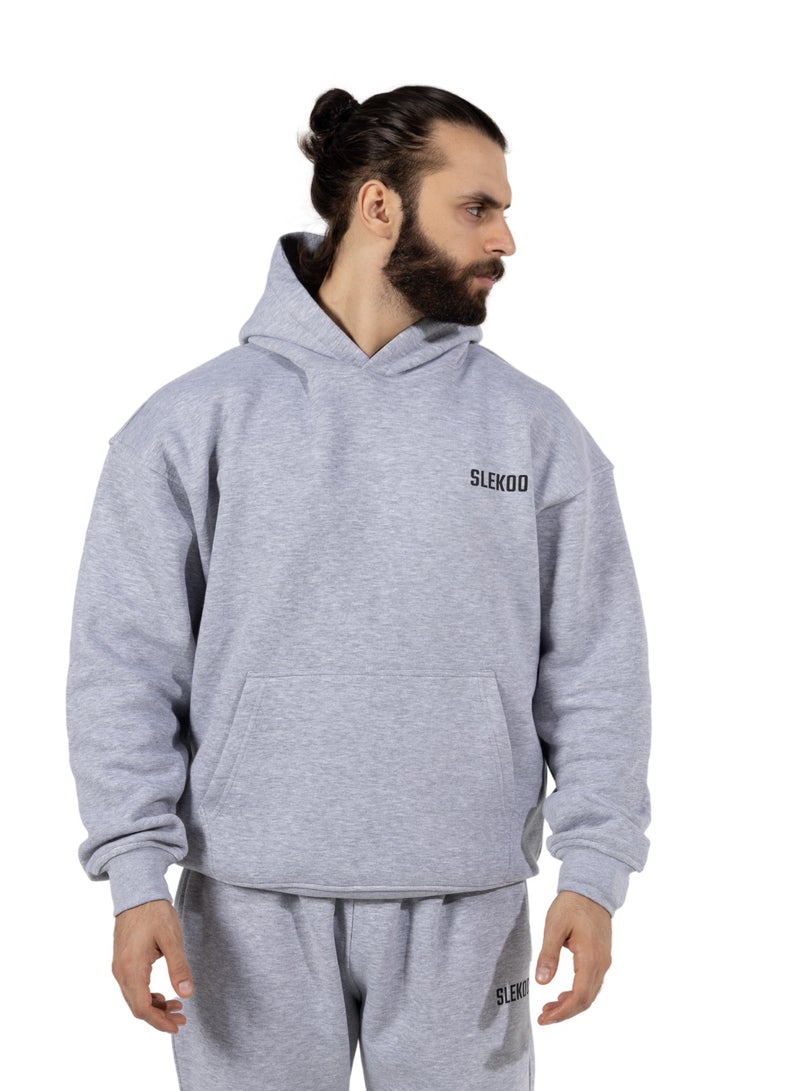 Slekoo Slekoo Oversized Hoodie for Men & Women, Unisex Cotton Fleece Pullover Sweatshirt, Winter 2025 Collection, Casual Streetwear Fashion Sweater  - Image 1