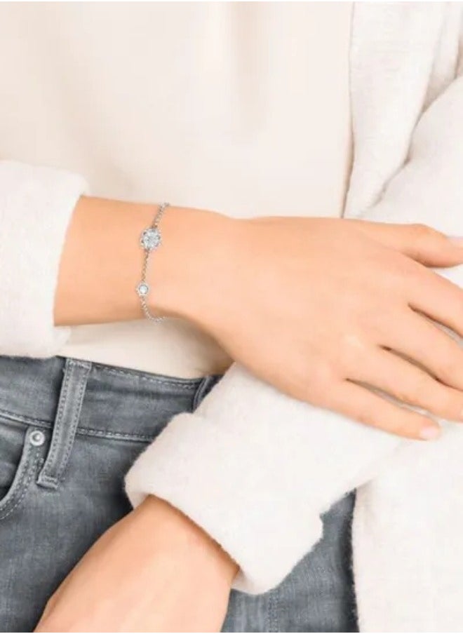 Chomel - Snowflake Strand Design Stone Studded Bracelet - Image 1
