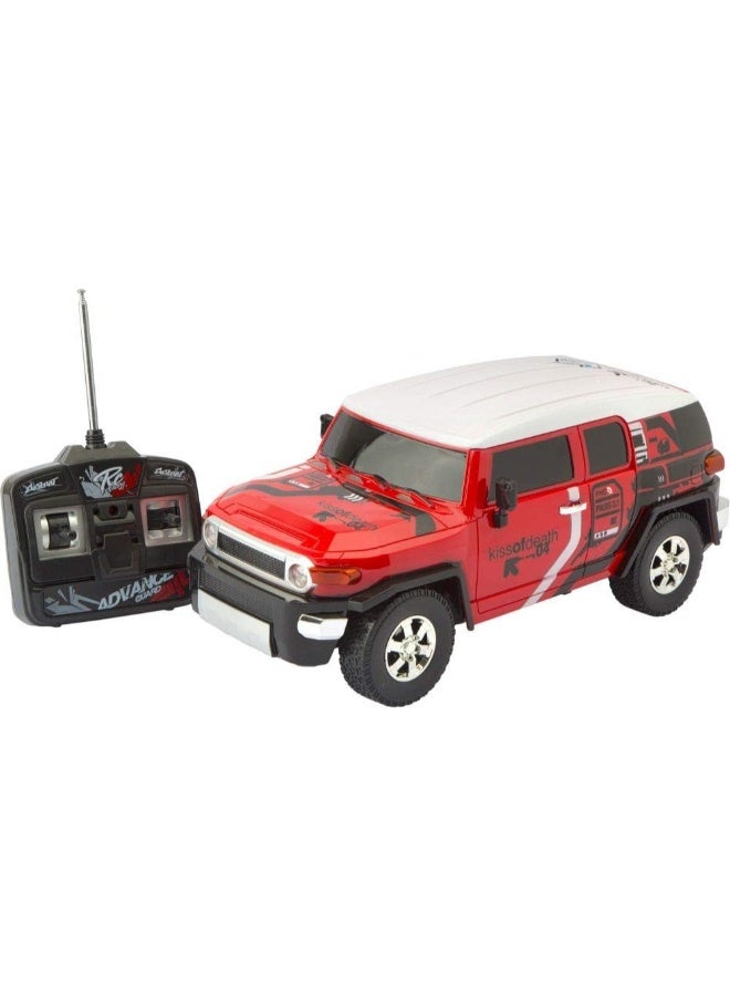 حديقة الألعاب محاكاة سيارة تويوتا FJ كروزر RC القابلة لإعادة الشحن - مركبة عالية السرعة ثلاثية الأبعاد تعمل بالتحكم عن بُعد مع انعطاف يسار/يمين وأضواء وهيكل متين - Image 1