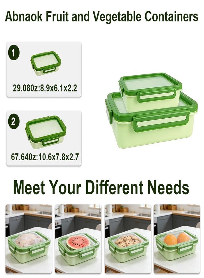 Abnaok 2PCS Reusable Large Fruit And Veggie Savers, Silicone Fruit Storage Box, Fruit Storage Pods For Food Saver, Ideal For Roast Chicken, Garlic, Onions, Lemons, Watermelon and Potatoes - Image 2