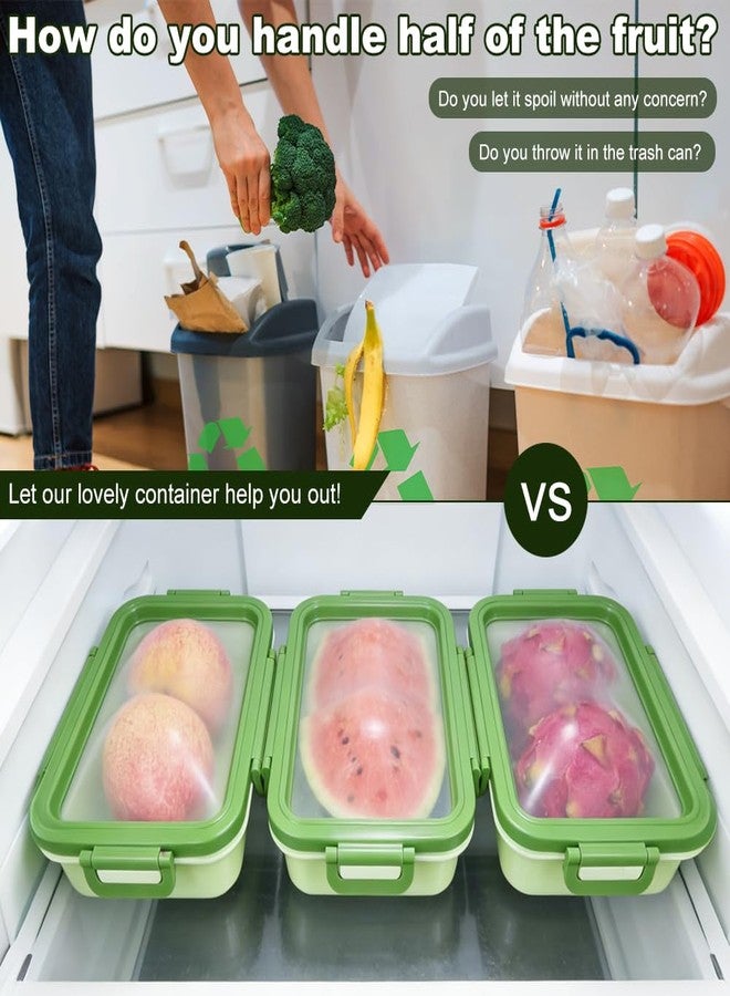 Abnaok 2PCS Reusable Large Fruit And Veggie Savers, Silicone Fruit Storage Box, Fruit Storage Pods For Food Saver, Ideal For Roast Chicken, Garlic, Onions, Lemons, Watermelon and Potatoes - Image 5