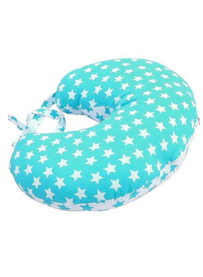 Get It Cotton 5 In 1 Feeding Pillow With Detachable Cover New Born Portable Breast Feeding Pillow For Baby And Mom (Blue Star Pack Of 1) - Image 4