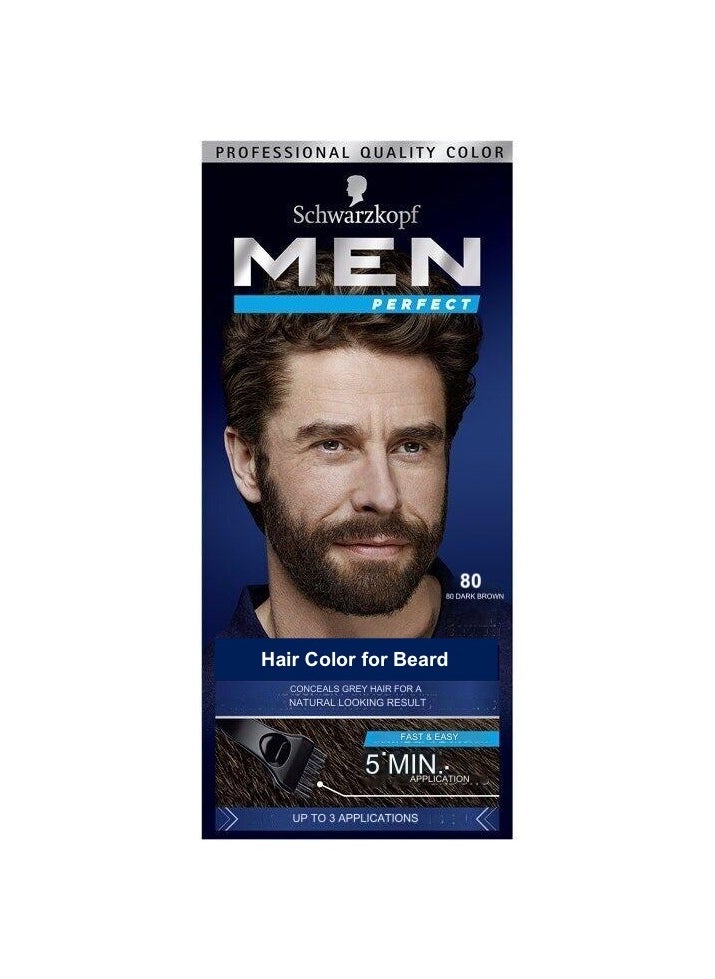 Schwarzkopf Schwarzkopf Men Perfect Beard Color Dark Brown 80, 30ml  - Image 1