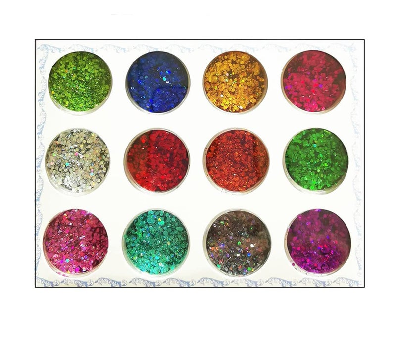 S.A.V.I SAVI 12 Jars Set Different Colors Small Sequins Nail Art Design DIY Manicure Nail Accessories for Decoration - Image 1
