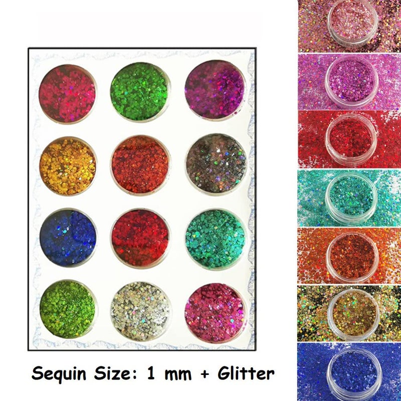 S.A.V.I SAVI 12 Jars Set Different Colors Small Sequins Nail Art Design DIY Manicure Nail Accessories for Decoration - Image 2