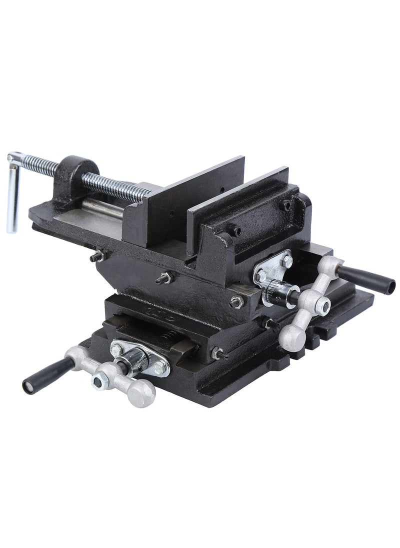 Iglobalbuy Iglobalbuy 5 Cross Slide Vise 5 inch Jaw Width XY Compound Milling Drill Press Bench Mount Clamp Vice Clamping Holder for Woodworking Milling Drilling  - Image 1