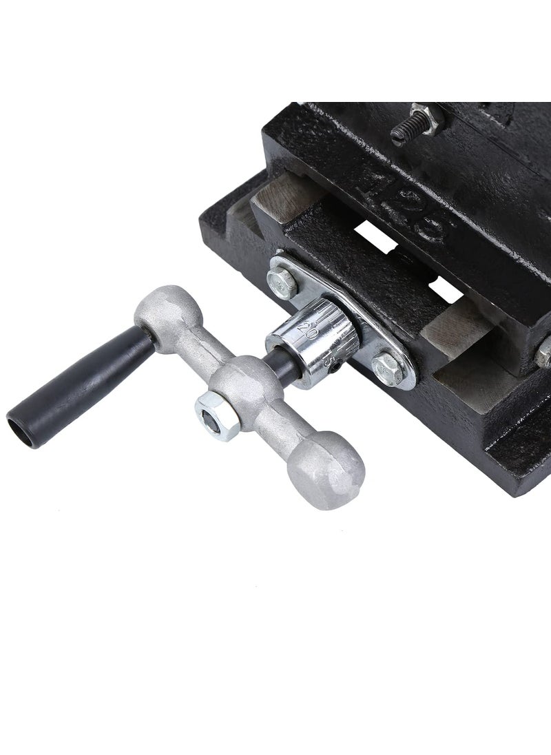 Iglobalbuy Iglobalbuy 5 Cross Slide Vise 5 inch Jaw Width XY Compound Milling Drill Press Bench Mount Clamp Vice Clamping Holder for Woodworking Milling Drilling  - Image 3