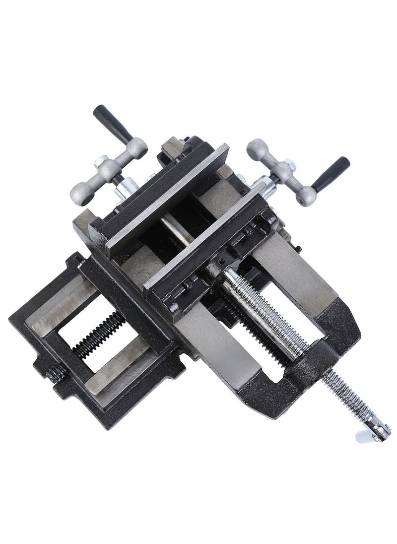 Iglobalbuy Iglobalbuy 5 Cross Slide Vise 5 inch Jaw Width XY Compound Milling Drill Press Bench Mount Clamp Vice Clamping Holder for Woodworking Milling Drilling  - Image 4