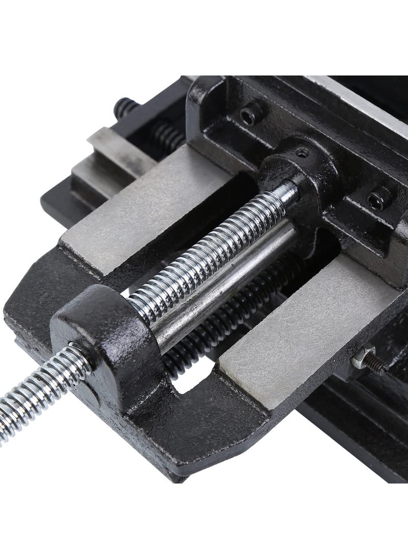 Iglobalbuy Iglobalbuy 5 Cross Slide Vise 5 inch Jaw Width XY Compound Milling Drill Press Bench Mount Clamp Vice Clamping Holder for Woodworking Milling Drilling  - Image 5