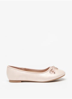Girl's Bow Accent Slip-On Round Toe Ballerina Shoes