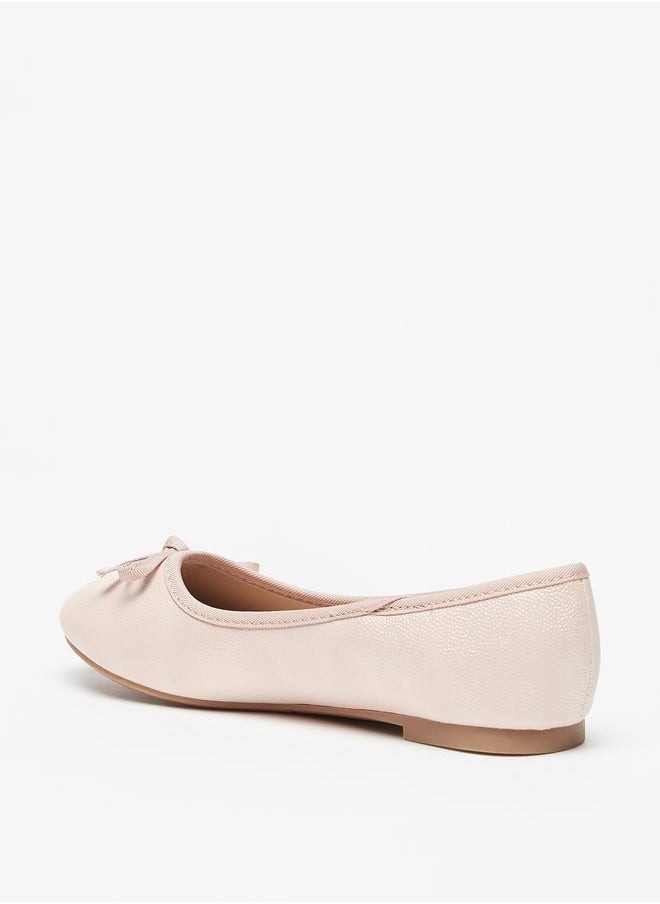Flora Bella By Shoexpress - Girl's Bow Accent Slip-On Round Toe Ballerina Shoes - Image 1