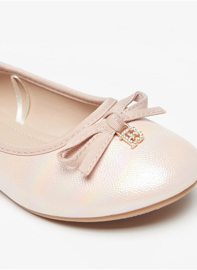 Flora Bella By Shoexpress - Girl's Bow Accent Slip-On Round Toe Ballerina Shoes - Image 1
