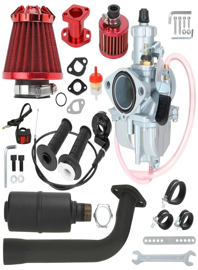 YOXUFA Predator 212 Stage 2 Kit VM22 Racing Carburetor Exhaust Muffler Throttle Assembly for 224cc 196cc Coleman CT200U BT200X Baja MB200 GX160 6.5HP Engine Mini Bike Go Kart High Performance Parts - Image 1