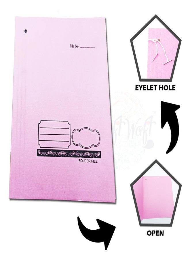 CRAFTWAFT Premium Paper Board Folder File, Tag File for Documents, Papers, Certificate etc Eyelet Folder Tag File Multicolor (12) - Image 3