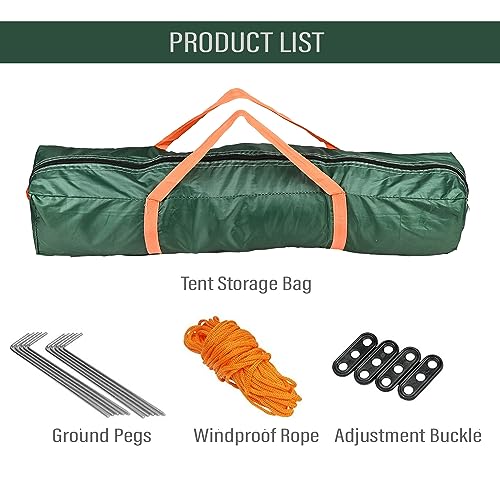 Hacer Camping Spring Tent for 3 Person 2 Doors 210D+170T Fabric Lightweight Backpacking Waterproof Windproof Portable Cabin for 2 to 3 Persons Suitable for Hiking (Green, 1 PC) - Image 3