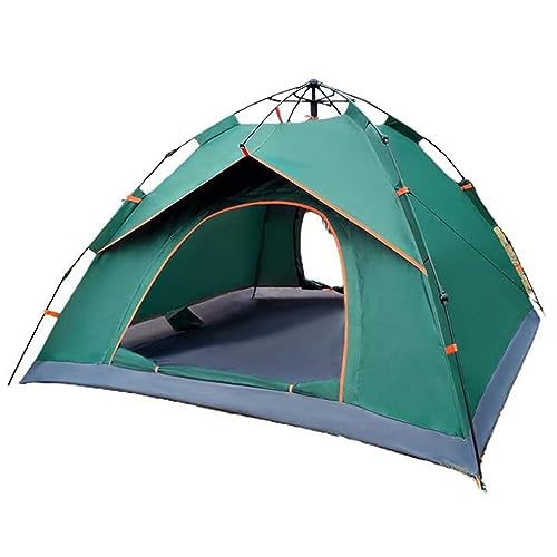 Hacer Camping Spring Tent for 3 Person 2 Doors 210D+170T Fabric Lightweight Backpacking Waterproof Windproof Portable Cabin for 2 to 3 Persons Suitable for Hiking (Green, 1 PC) - Image 4