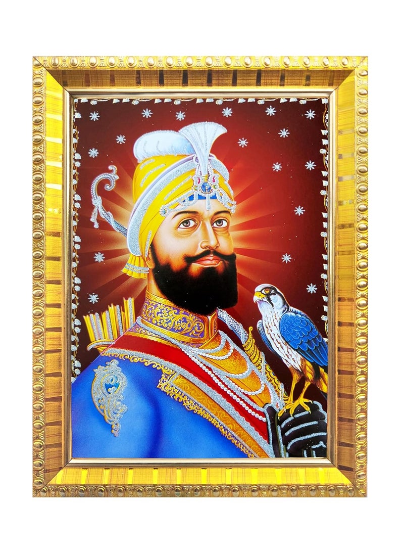 Koshtak Koshtak Shree Guru Govind Singh ji 6 x 8 inch Table top stand photo frame with Unbreakable Glass for temple Worshipgifthome decor Tabletop  - Image 2