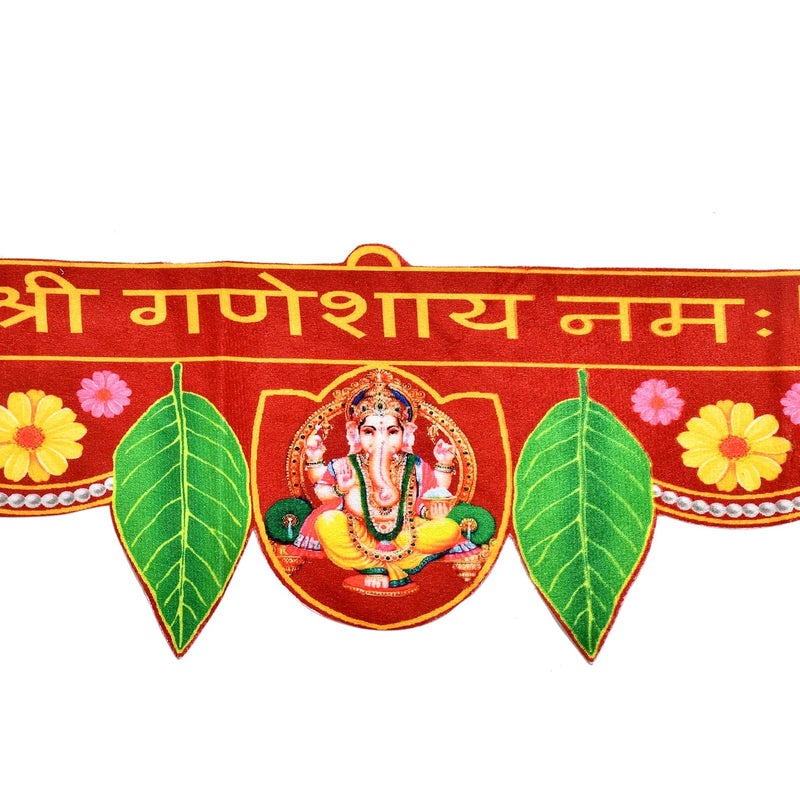 Ascension Shree Ganeshay Namah Designer Traditional Multicolor Art Handmade Door Bandarwal Toran for Home Decor Hangings for DecorationToran for Main Door Traditional Bandarwal for Door Size-36 Inch - Image 2