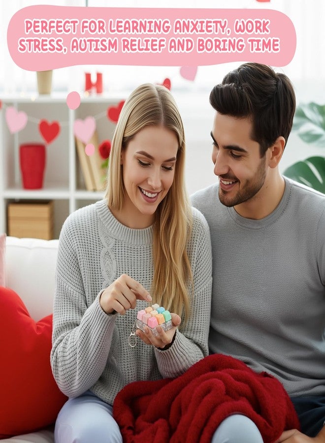 لعبة لوحة مفاتيح على شكل قلب من نيثوليد، لعبة تململ للكبار، سلسلة مفاتيح ملونة بزر نقر لتخفيف التوتر في العمل، مناسبة لمرضى اضطراب فرط الحركة ونقص الانتباه والتوحد واضطراب الاستجابة الحسية الذاتية (ASMR) (على شكل قلب، 1) - Image 5
