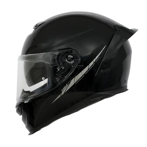 AXXIS FF109BSV Eagle SV Full Face Helmet with Spoiler | Solid A1 Gloss Black | DOT & ECE Certified | Dual Visor | Polycarbonate Shell | Pinlock Ready | Anti-Scratch Treated Visor (L) - Image 1