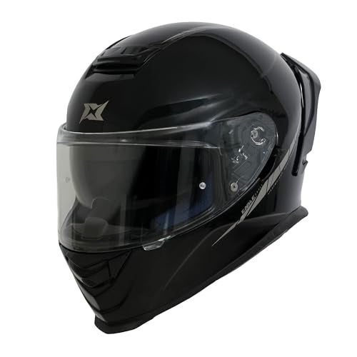 AXXIS FF109BSV Eagle SV Full Face Helmet with Spoiler | Solid A1 Gloss Black | DOT & ECE Certified | Dual Visor | Polycarbonate Shell | Pinlock Ready | Anti-Scratch Treated Visor (L) - Image 3