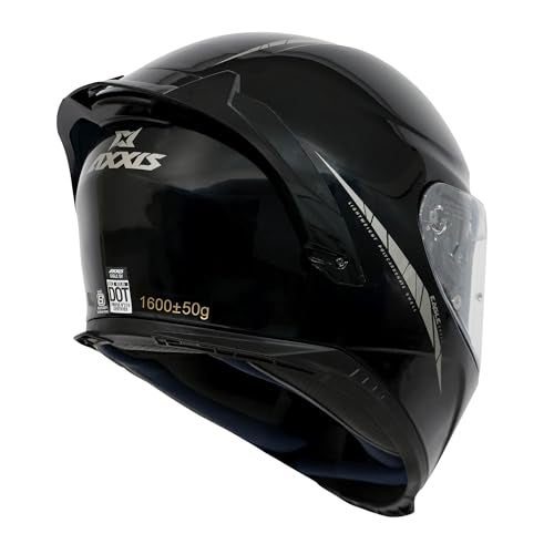 AXXIS FF109BSV Eagle SV Full Face Helmet with Spoiler | Solid A1 Gloss Black | DOT & ECE Certified | Dual Visor | Polycarbonate Shell | Pinlock Ready | Anti-Scratch Treated Visor (L) - Image 5