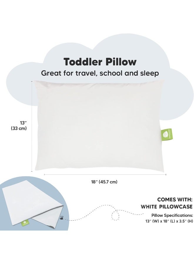 KeaBabies Toddler Pillow with Pillowcase - 13x18 My Little Dreamy Kids Travel Bed Pillows for Sleeping, Organic Cotton Small Pillowcase, Soft & Breathable, Machine Washable, Toddlers 2-5 Years Old (Soft White) - Image 3