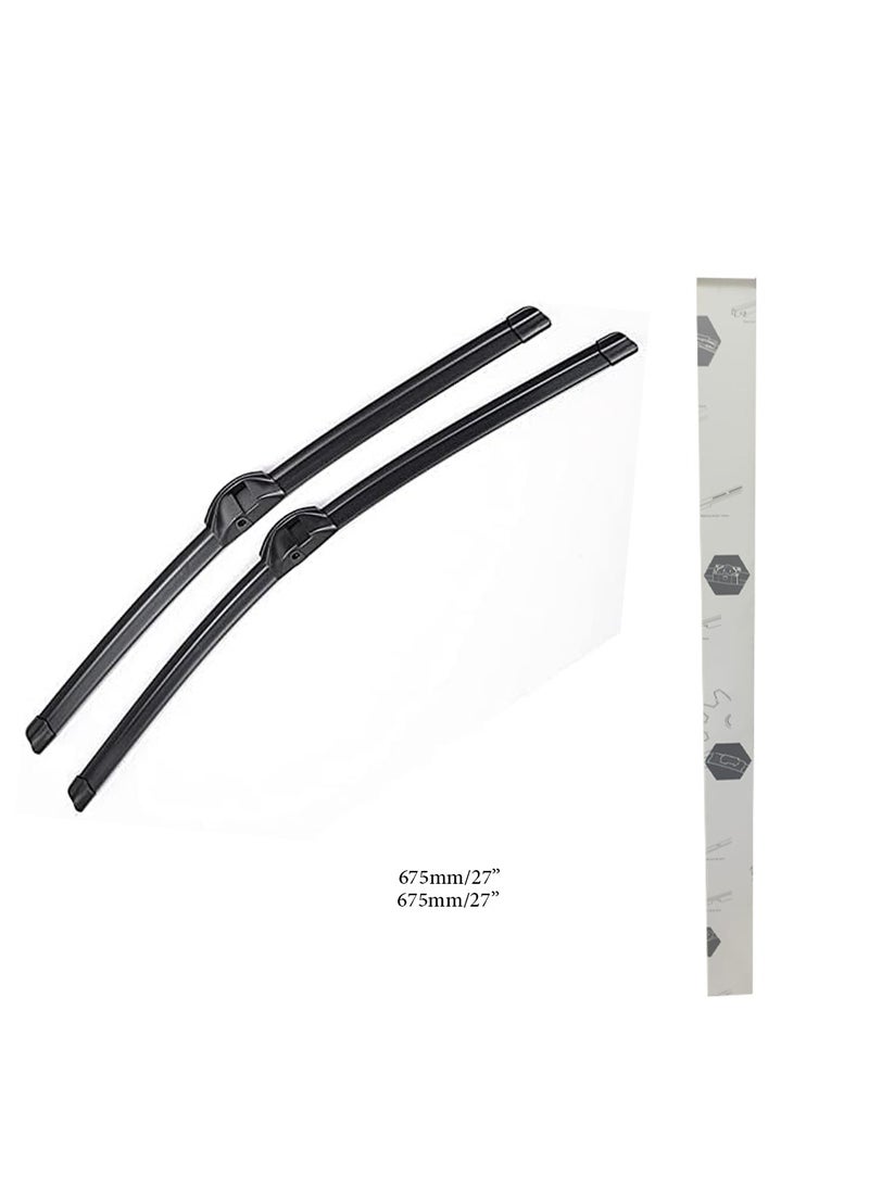 Car Windshield Wiper Set, High Quality Material, Size 675 Mm, 27 Inches - 675 Mm, 27 Inches, 2 Pieces BENZ W221