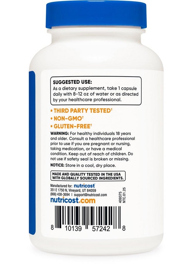 Nutricost كبسولات مستخلص عرقسوس دجل (5,000 ملغ مكافئ لكل حصة، 120 حصة) - غير معدلة وراثيًا، نباتية - Image 4