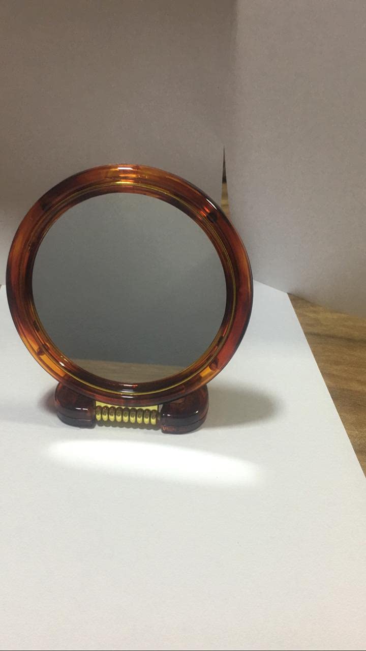 Victor Enterprises Victor Enterprises Compact Plastic Oval Portable Beauty Makeup Magnifying Stand MirrorBrown  - Image 2