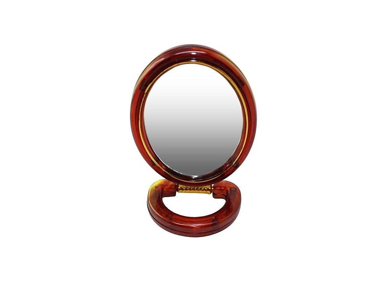 Victor Enterprises Victor Enterprises Compact Plastic Oval Portable Beauty Makeup Magnifying Stand MirrorBrown  - Image 1