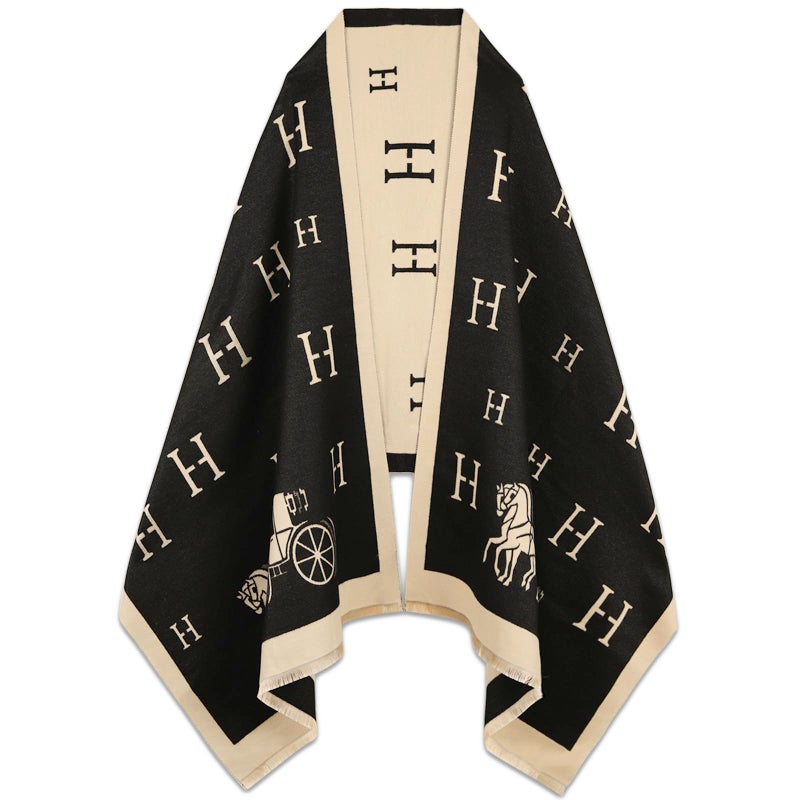 EXTREE Scarfs for Women Pashmina Silky Shawl Wrap for Evening Dressing Blanket Open Front Poncho Cape - Image 1